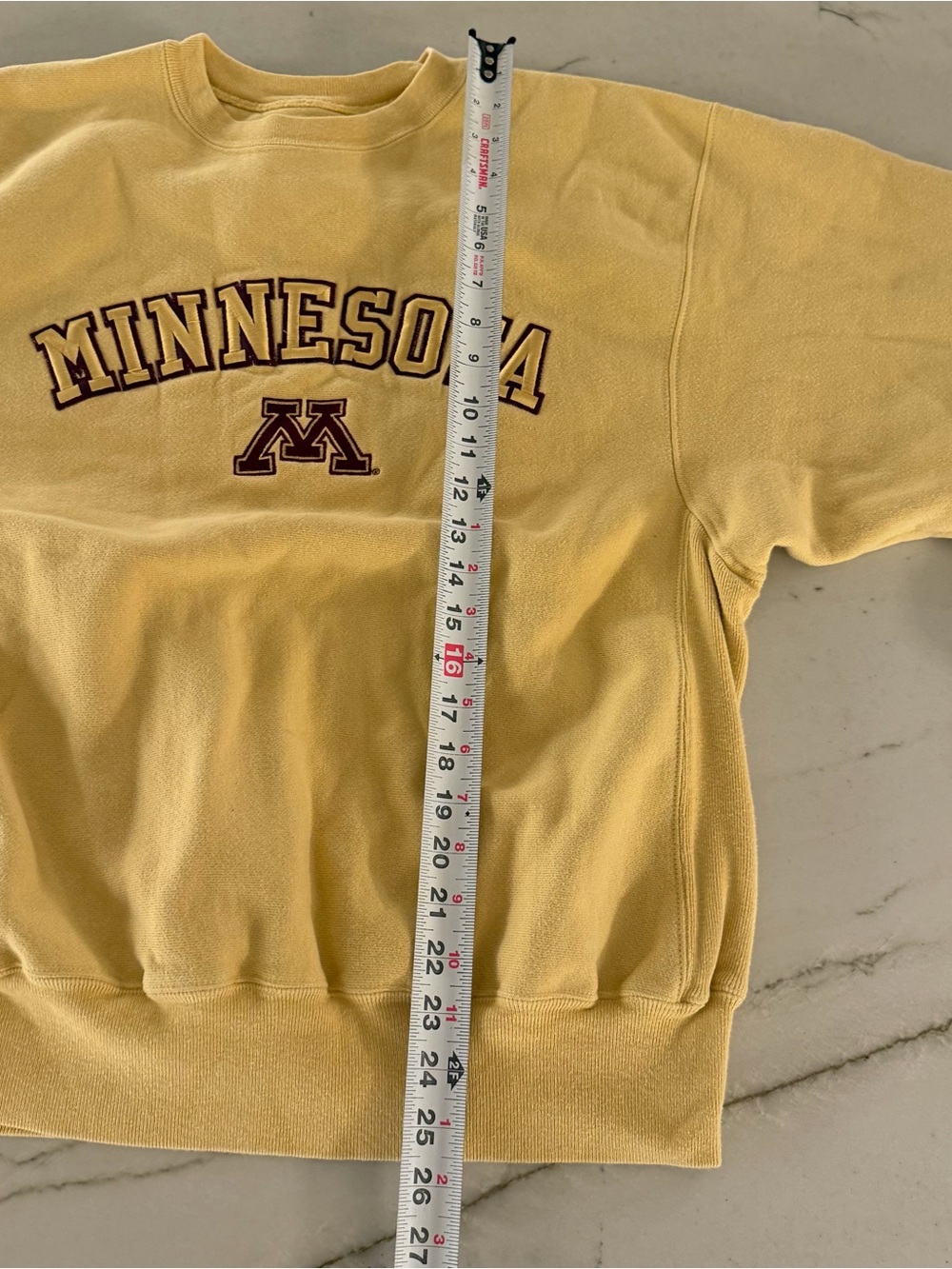 Champion Reverse Weave Crewneck Yellow Embroider Minnesota Medium - Picture 5 of 7